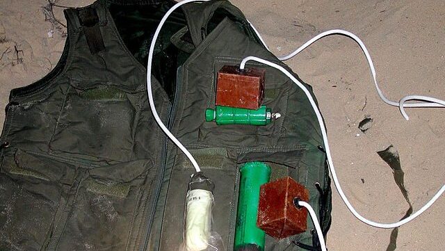 Explosive vest found on terrorist - Israel Defense Forces via Wikimedia