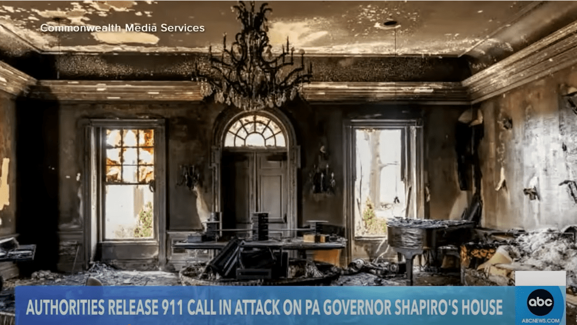 Pennsylvania Governor's mansion firebombed