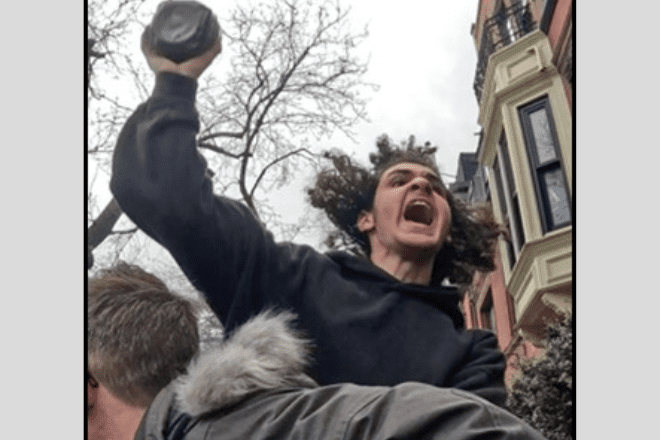 Balat ignited and threw an explosive device (Device-1) toward the area where the protesters were gathered - US Dept of Justice