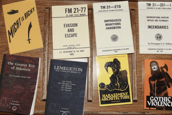 multiple books “related to extremist ideologies” in Maloney’s hotel room - Las Vegas Police Department via Independent News